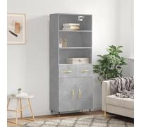 ZQQLVOO Aparador Alto Elegante con Puertas y Patas de Metal, Armario de Almacenaje Amplio de Madera Contrachapada Estable y Resistente a la Humedad para Organizar el Hogar