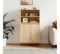 ZQQLVOO Aparador industrial de madera con 6 compartimentos, espacio de almacenamiento con patas de metal y placa superior estable para salón y comedor