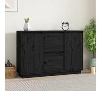 ZQQLVOO Aparador negro de jardín armario de pasillo para salón interior 111 x 34 x 75 cm madera maciza de pino
