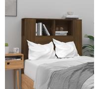 ZQQLVOO Armario cabecero marrón Roble Modern Wall Mounted Headboard with Storage Shelves, Bedroom Organizer Furniture, Plywood Construction for Stability and Moisture R