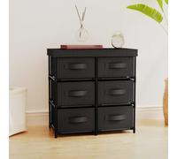 ZQQLVOO Armario de 6 Cajones Separados con Estructura de Acero y Tela, Amplio Espacio de Almacenamiento para Organizar Básicos Diarios, Unidad de Almacenaje Ligera