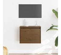 ZQQLVOO Armario de pared, color marrón miel, estantería flotante para baño o dormitorio, 45 x 30 x 35 cm, madera maciza de pino