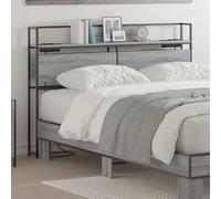 ZQQLVOO Cabecera de Almacenamiento con cabecera Gris Sonoma Modern Storage Headboard with Built-in Charging Station, Sleek Design for Bedroom Organization and Convenien