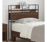 ZQQLVOO Cabecera de Almacenamiento con cabecera Marrón Roble Modern Storage Headboard with Built-in Charging Station, Sleek Design for Bedroom Organization and Convenie