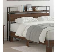 ZQQLVOO Cabecera de Almacenamiento con cabecera Marrón Roble Modern Storage Headboard with Built-in Charging Station, Sleek Design for Bedroom Organization and Convenie