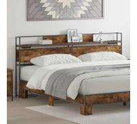 ZQQLVOO Cabecera de Almacenamiento con cabecera Roble Ahumado Modern Storage Headboard with Built-in Charging Station, Sleek Design for Bedroom Organization and Conveni