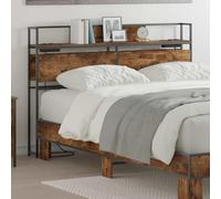 ZQQLVOO Cabecera de Almacenamiento con cabecera Roble Ahumado Modern Storage Headboard with Built-in Charging Station, Sleek Design for Bedroom Organization and Conveni