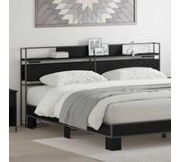 ZQQLVOO Cabecera de Almacenamiento con cabecera Roble Negro Modern Storage Headboard with Built-in Charging Station, Sleek Design for Bedroom Organization and Convenien