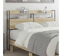 ZQQLVOO Cabecera de Almacenamiento con cabecera Roble Sonoma Modern LED Headboard with USB-C Ports and Storage Compartments for Bedroom Organization and Stylish Decor 1