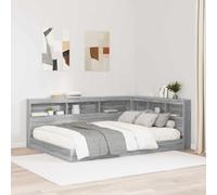ZQQLVOO Cabecera de Almacenamiento con Estante Gris Sonoma L-Shaped Bed Headboard with Built-in Shelves, Minimalist Space-Saving Design for Bedroom Storage and Organiza