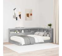 ZQQLVOO Cabecera de Almacenamiento con Estante Gris Sonoma L-Shaped Bed Headboard with Built-in Shelves, Minimalist Space-Saving Design for Bedroom Storage and Organiza