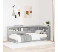 ZQQLVOO Cabecera de Almacenamiento con Estante Gris Sonoma L-Shaped Bed Headboard with Built-in Shelves, Minimalist Space-Saving Design for Bedroom Storage and Organiza