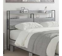 ZQQLVOO Cabecera de Almacenamiento con Estante Gris Sonoma Modern LED Headboard with USB-C Ports and Storage Compartments for Bedroom Organization and Stylish Decor 150