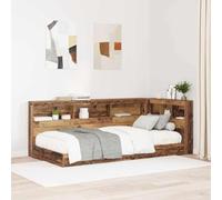 ZQQLVOO Cabecera de Almacenamiento con Estante Madera Vieja L-Shaped Bed Headboard with Built-in Shelves, Minimalist Space-Saving Design for Bedroom Storage and Organiz