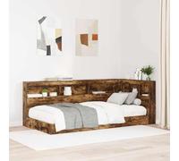 ZQQLVOO Cabecera de Almacenamiento con Estante Roble Ahumado L-Shaped Bed Headboard with Built-in Shelves, Minimalist Space-Saving Design for Bedroom Storage and Organi