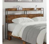 ZQQLVOO Cabecera de Almacenamiento con Estante Roble Ahumado Modern LED Headboard with USB-C Ports and Storage Compartments for Bedroom Organization and Stylish Decor 1