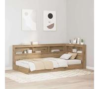 ZQQLVOO Cabecera de Almacenamiento con Estante Roble Artisan L-Shaped Bed Headboard with Built-in Shelves, Minimalist Space-Saving Design for Bedroom Storage and Organi