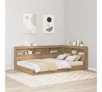 ZQQLVOO Cabecera de Almacenamiento con Estante Roble Artisan L-Shaped Bed Headboard with Built-in Shelves, Minimalist Space-Saving Design for Bedroom Storage and Organi