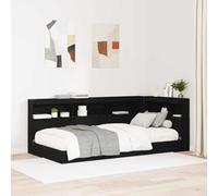 ZQQLVOO Cabecera de Almacenamiento con Estante Roble Negro L-Shaped Bed Headboard with Built-in Shelves, Minimalist Space-Saving Design for Bedroom Storage and Organiza