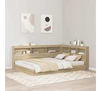 ZQQLVOO Cabecera de Almacenamiento con Estante Roble Sonoma L-Shaped Bed Headboard with Built-in Shelves, Minimalist Space-Saving Design for Bedroom Storage and Organiz