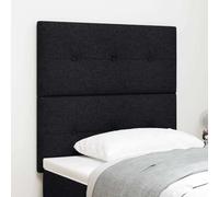 ZQQLVOO Cabecero con cabecera Manual Negro Modern Upholstered Bed Frame Headboard with Adjustable Height, Soft Velvet Fabric for Bedroom Decor, Solid Pine Wood Construc