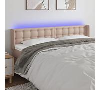 ZQQLVOO Cabecero con LED Cuero sintético Capuchino Classic LED Headboard with Modern Design, Adjustable Height, and Flexible RGB Strip for Bedroom Comfort and Back Supp