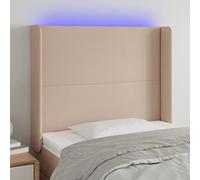 ZQQLVOO Cabecero con LED Cuero sintético Capuchino Modern LED Headboard with Adjustable Height, Durable Synthetic Leather Upholstery for Bedroom Comfort and Back Suppor