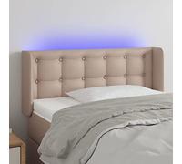 ZQQLVOO Cabecero con LED Cuero sintético Color Capuchino Classic LED Headboard with Modern Design, Adjustable Height, and Flexible RGB Strip for Bedroom Comfort and Bac