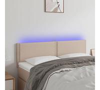 ZQQLVOO Cabecero con LED Cuero sintético Color Capuchino Modern LED Headboard with Adjustable Height, Synthetic Leather Upholstery for Bedroom, USB Powered Backrest wit