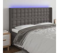 ZQQLVOO Cabecero con LED Cuero sintético Gris Classic LED Headboard with Modern Design, Adjustable Height, and Flexible RGB Strip for Bedroom Comfort and Back Support 2