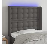 ZQQLVOO Cabecero con LED Cuero sintético Gris Classic LED Headboard with Modern Design, Adjustable Height, and Flexible RGB Strip for Bedroom Comfort and Back Support 9