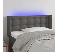 ZQQLVOO Cabecero con LED Cuero sintético Gris Classic LED Headboard with Modern Design, Adjustable Height, and Flexible RGB Strip for Bedroom Comfort and Back Support 9