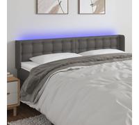 ZQQLVOO Cabecero con LED Cuero sintético Gris Classic LED Headboard with Modern Design, Adjustable Height, and Flexible RGB Strip for Bedroom Comfort and Back Support 1