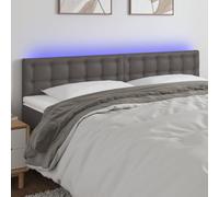 ZQQLVOO Cabecero con LED Cuero sintético Gris Modern LED Headboard with Adjustable Height, Synthetic Leather Upholstery for Bedroom, Back Support for Reading and Watchi