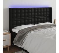 ZQQLVOO Cabecero con LED Cuero sintético Negro Classic LED Headboard with Modern Design, Adjustable Height, and Flexible RGB Strip for Bedroom Comfort and Back Support