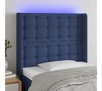 ZQQLVOO Cabecero con LED de Tela Azul Classic LED Bed Frame Headboard with Adjustable Height, Modern Design for Bedroom, USB Powered Backrest with Colorful Lighting and