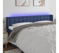 ZQQLVOO Cabecero con LED de Tela Azul Classic LED Bed Frame Headboard with Adjustable Height, Modern Design for Bedroom, USB Powered Backrest with Colorful Lighting and