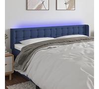 ZQQLVOO Cabecero con LED de Tela Azul Classic LED Bed Frame Headboard with Adjustable Height, Modern Design for Bedroom, USB Powered Backrest with Colorful Lighting and