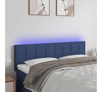 ZQQLVOO Cabecero con LED de Tela Azul Modern LED Headboard with Adjustable Height, USB Powered Bed Frame Backrest for Bedroom Comfort and Reading Support 144x5x78/88 cm