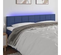 ZQQLVOO Cabecero con LED de Tela Azul Modern LED Headboard with Adjustable Height, USB Powered Bed Frame Backrest for Bedroom Comfort and Reading Support 200x5x78/88 cm