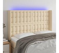 ZQQLVOO Cabecero con LED de Tela Color Crema Classic LED Bed Frame Headboard with Adjustable Height, Modern Design for Bedroom, USB Powered Backrest with Colorful Light