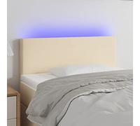 ZQQLVOO Cabecero con LED de Tela Color Crema Classic LED Bed Frame Headboard with Modern Design, Adjustable Height, and Back Support for Bedroom Comfort 90x5x78/88 cm