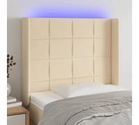 ZQQLVOO Cabecero con LED de Tela Color Crema Modern LED Headboard with Adjustable Height, USB Powered Backlit Bed Frame for Bedroom Comfort and Reading Support 83x16x11