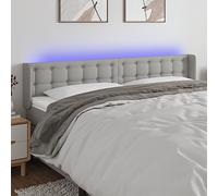 ZQQLVOO Cabecero con LED de Tela Gris Claro Classic LED Bed Frame Headboard with Adjustable Height, Modern Design for Bedroom, USB Powered Backrest with Colorful Lighti