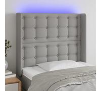 ZQQLVOO Cabecero con LED de Tela Gris Claro Classic LED Bed Frame Headboard with Adjustable Height, Modern Design for Bedroom, USB Powered Backrest with Colorful Lighti