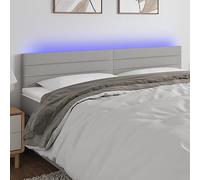 ZQQLVOO Cabecero con LED de Tela Gris Claro Modern LED Headboard with Adjustable Height, USB Powered Backlit Bed Frame for Bedroom Comfort and Support 160x5x78/88 cm