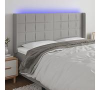 ZQQLVOO Cabecero con LED de Tela Gris Claro Modern LED Headboard with Adjustable Height, USB Powered Backlit Bed Frame for Bedroom Comfort and Reading Support 163x16x11