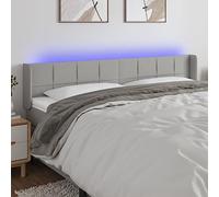 ZQQLVOO Cabecero con LED de Tela Gris Claro Modern LED Headboard with Adjustable Height, USB Powered Backlit Bed Frame for Bedroom Comfort and Reading Support 203x16x78