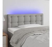 ZQQLVOO Cabecero con LED de Tela Gris Claro Modern LED Headboard with Adjustable Height, USB Powered Backlit Bed Frame for Bedroom Comfort and Support 100x5x78/88 cm