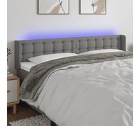 ZQQLVOO Cabecero con LED de Tela Gris Oscuro Classic LED Bed Frame Headboard with Adjustable Height, Modern Design for Bedroom, USB Powered Backrest with Colorful Light